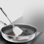 Nawongo Whole Body Tri-Ply Stainless Steel Frying Pan 316 Stainless Steel Wok Pan Double-sided Honeycomb Skillet Suitable for All Stove
