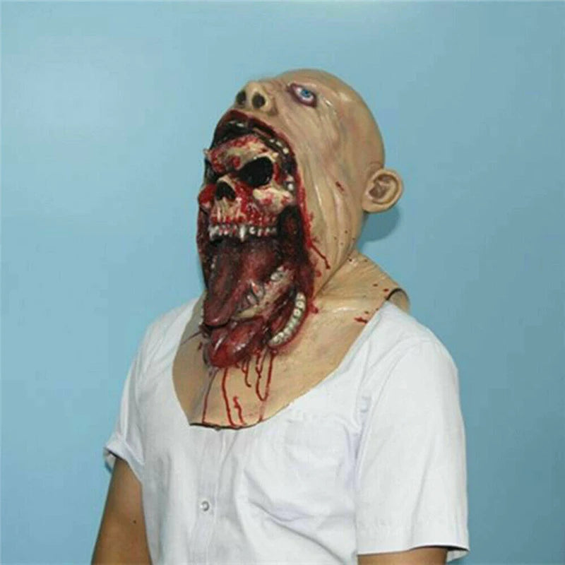 Realistic Scary Zombie Mask – Creepy Horror Face Mask for Adults, Halloween Costume Prop, Zombie Cosplay & Carnival Party Accessory