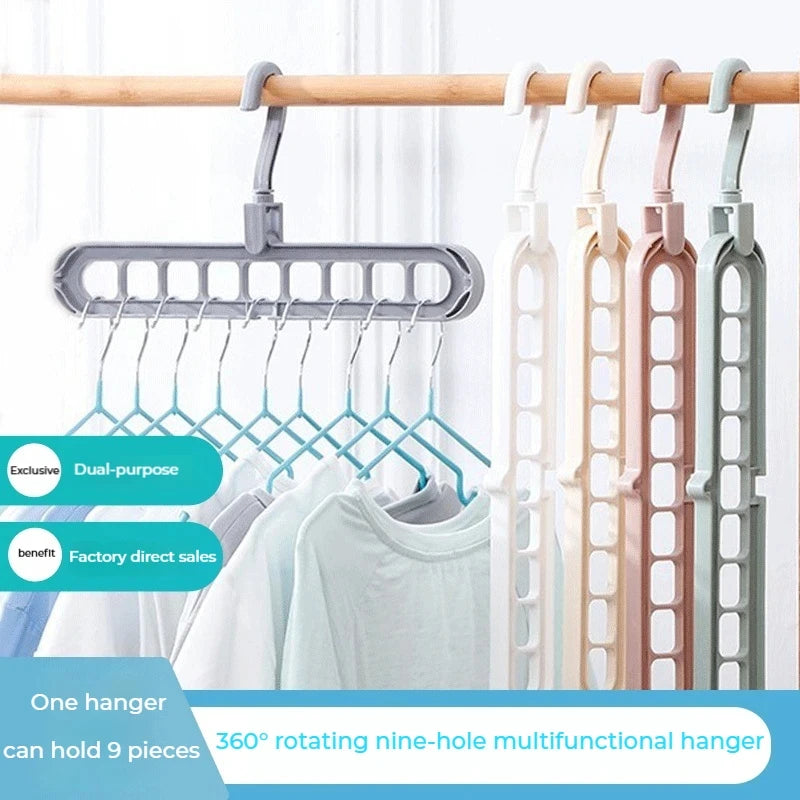 9-Hole Clothes Hanger Organizer Wardrobe Space Saving Storage Hanger for Clothes Folding Magic Hangers Closet Drying Racks Home