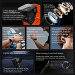 east Tech 2-in-1 smartwatch Bluetooth with headphones smartwatch