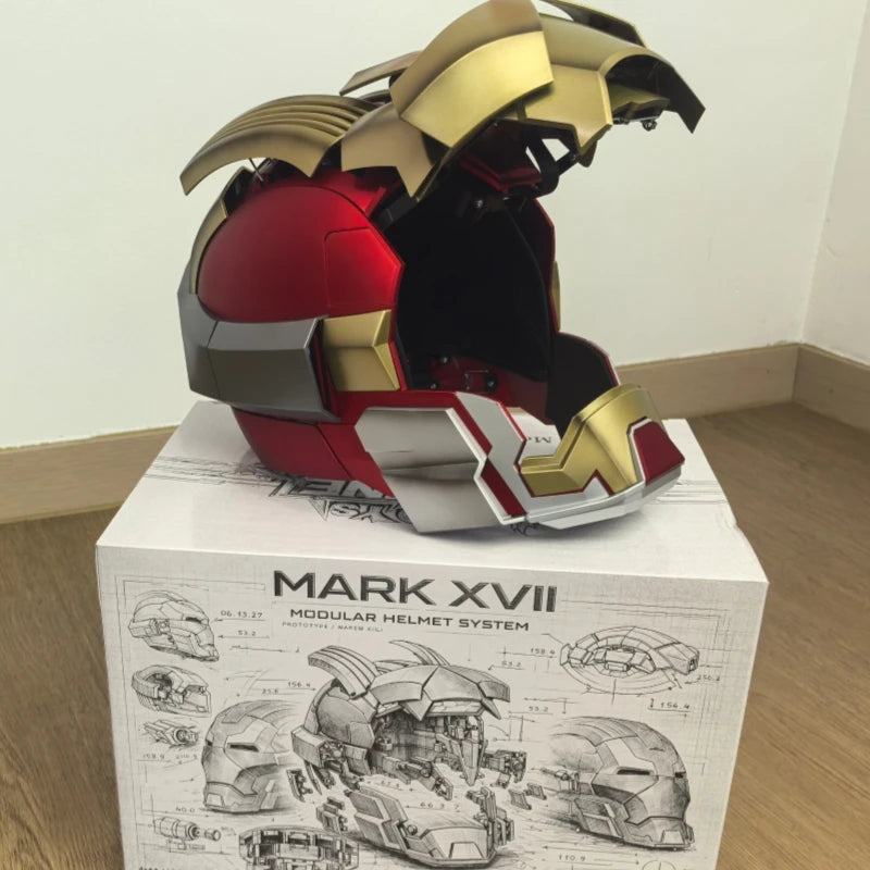 1:1 Iron Man MK5 Helmet – Wearable & Transformable Electronic Helmet, Voice-Activated Opening & Closing, Cosplay Costume Prop, Collectible Decoration & Gift