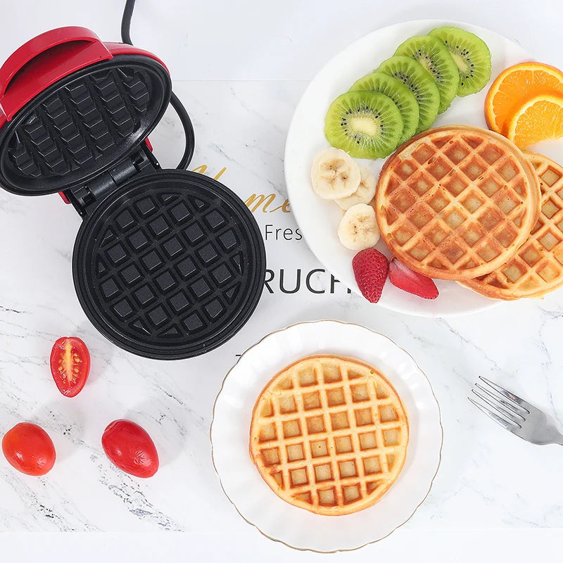 CILANDAR 110V&220V Electric Mini Waffles Maker Machine Kitchen Cooking Appliance for Kids Breakfast Dessert Pot