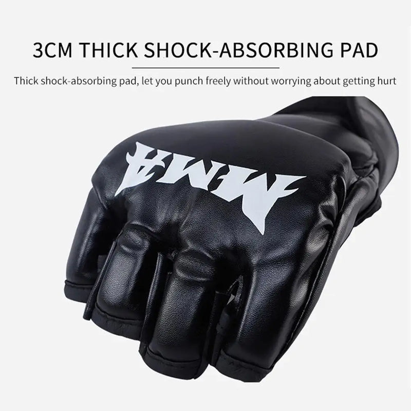 Half Finger Boxing Gloves Pu Leather Mma Fighting Kick Gloves Sanda Training Mma Taekwondo Boxing Sandbag Adult Tkd Fight G H6l5