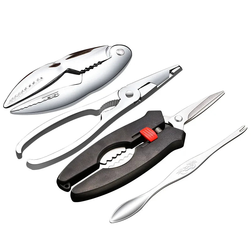Ishmet Seafood Tools Multi-functional Zinc Alloy Claws Crab Needles Crab Scissors Kitchen Seafood Tools