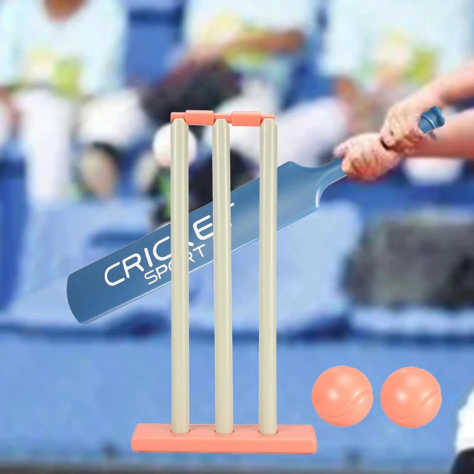 Children Cricket Set Stumps with Stand 2 Balls for Holiday Yard Outdoor
