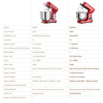 BioloMix Kitchen Food Stand Mixer, Blender, Quiet Motor, Cream Egg Whisk, Whip Dough Kneader, 6-Speed, 1200 W, 6 L