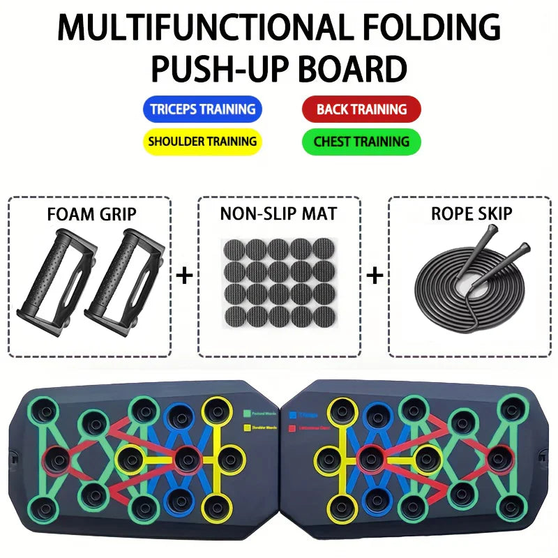 Fit & Smith Portable Multifunctional Push-up Board Set With Handles Foldable Fitness Equipment For Chest Abdomen Arms And Back Training