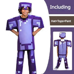 Pixel Adventure Role-Play Costume Set for Kids – Game-Inspired Boys' & Girls' Outfit for Holiday Parties, Stage Performances & Christmas Gifts