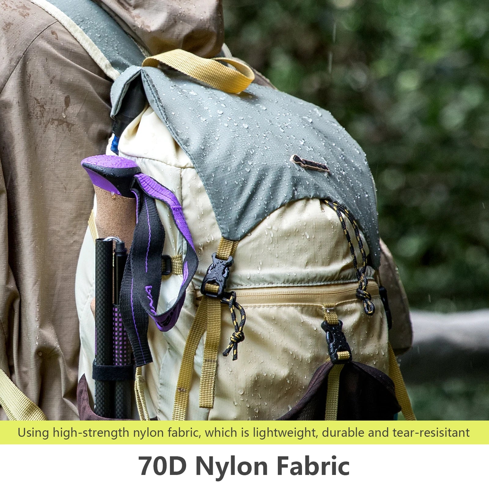 BISINNA Camping Backpack, Hiking Portable Ultralight Waterproof Nylon Bag 22L