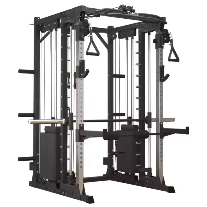 Commercial Power Squat Rack Cage Multi-Functional Smith Machine Home Gym Unisex Indoor Use Cable Crossover Trainerpr