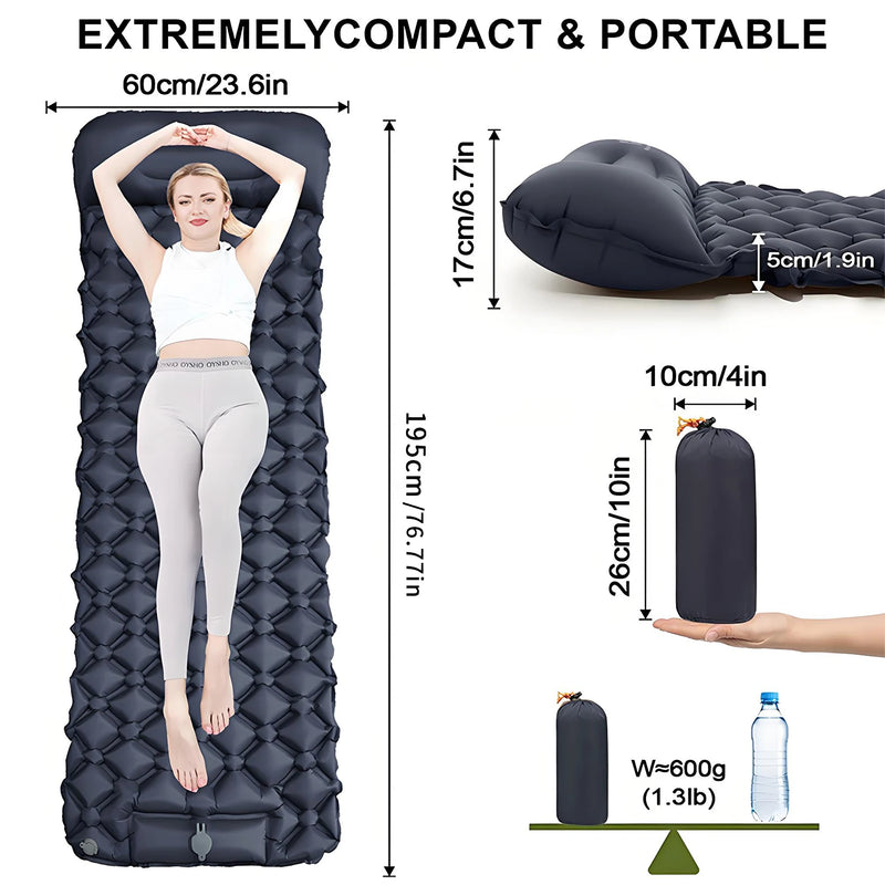 Inflatable Mattress Sleeping Pad Ultralight Camping Mat Air Mattress Camp mat for Hiking Tent Travel Backpacker