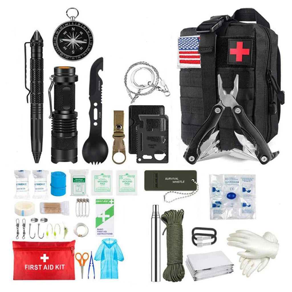 Survival First Aid Kit Survival Full Set Molle Outdoor Gear Emergency Kits