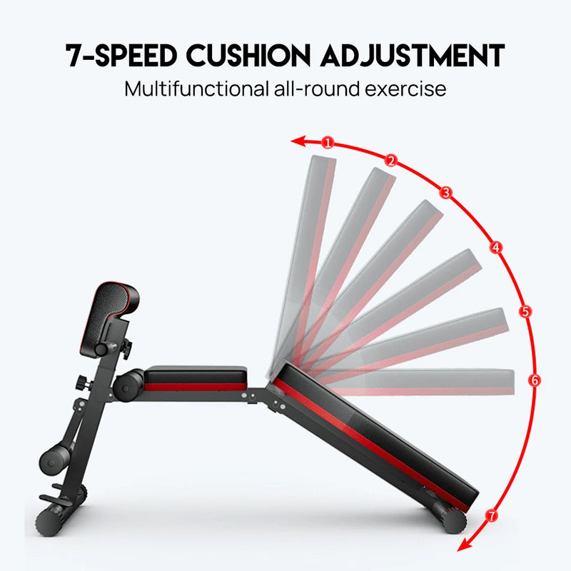 PORIYA ADKING Weight Bench Fitness Bench Press Squat Rack Adjustable Home Gym Equip