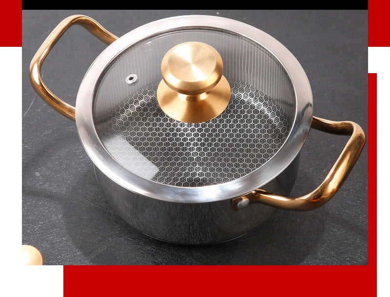east Essentials Stock 3, Stock Pot Honeycomb Non-stick Pot with lid