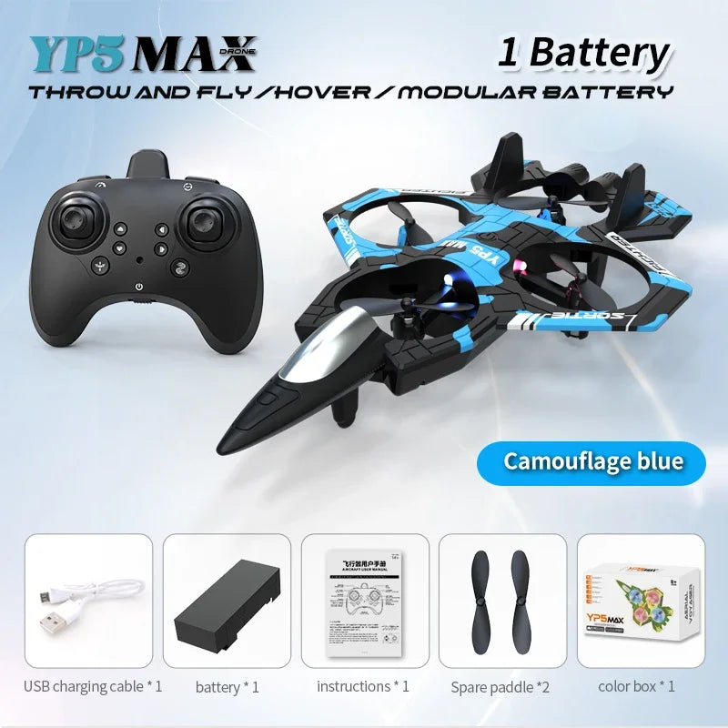 BK Toys Co. RC Drone YP5MAX Remote Control Fighter Four Axis Foam RC Plane/Drone