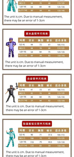 Pixel Adventure Role-Play Costume Set for Kids – Game-Inspired Boys' & Girls' Outfit for Holiday Parties, Stage Performances & Christmas Gifts