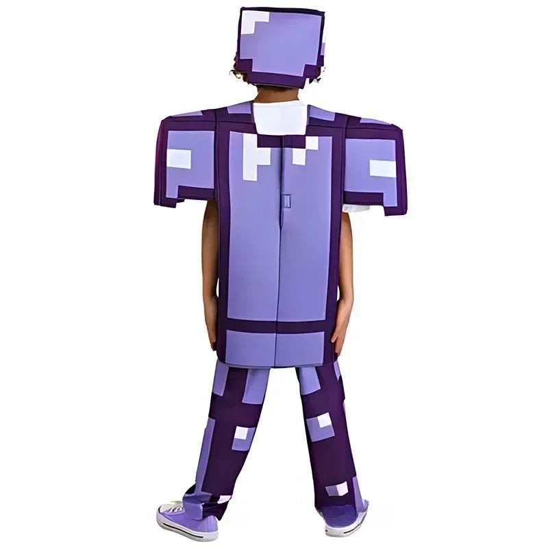 Pixel Adventure Role-Play Costume Set for Kids – Game-Inspired Boys' & Girls' Outfit for Holiday Parties, Stage Performances & Christmas Gifts