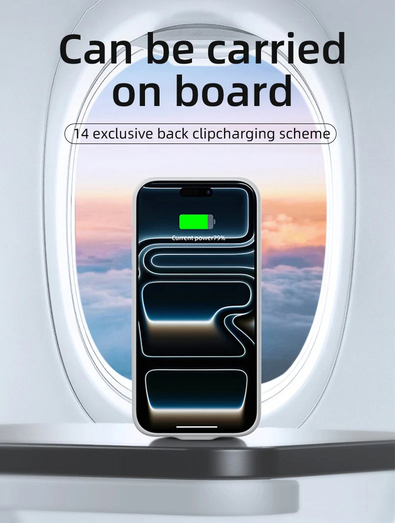 Xilecaly Smart Battery Charger Case For iPhone, Battery Pack Power Bank External Charging Cover For iPhone