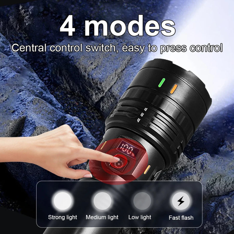 Gondiah Camping 998000000LM Ultra Powerful LED Flashlight, 2000W