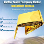 Emergency Thermal Poncho Blanket Lightweight Water-Resistant Windproof Sunshade Reusable First Aid Mat Pad Cover