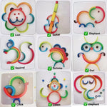 Baby Monterssori Educational toy Wooden Rainbow Block Stacking Building Blocks