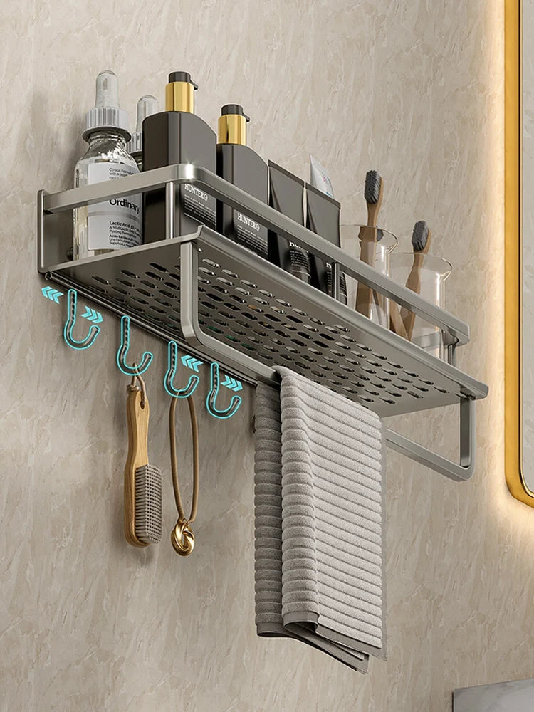 Bahee bathroom rack bathroom shelf toilet space aluminium hanging rack bathroom organizer hang on the wall