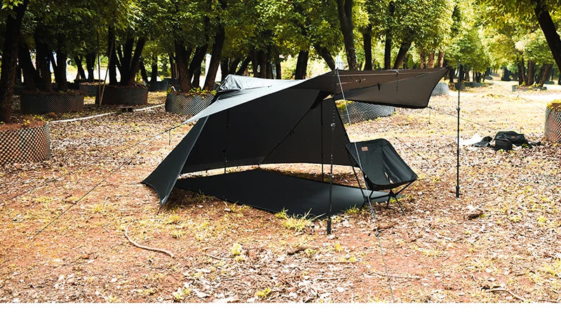Aricxi tent 2 Person Outdoor Ultralight Camping Tent 3 Season Professional 15D Silnylon Rodless Tent grey black