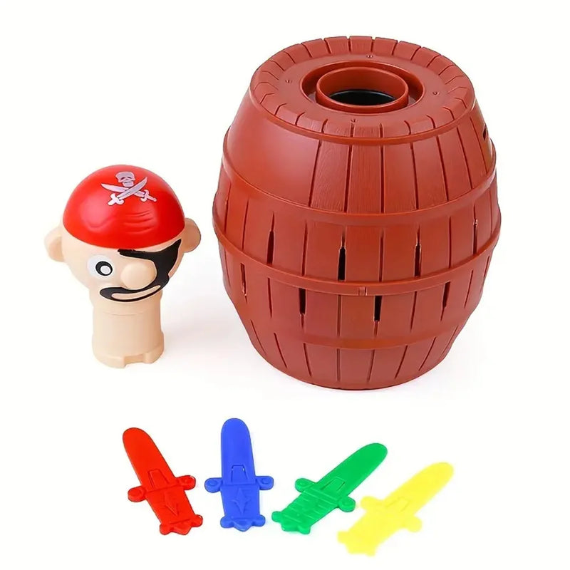 Pirate Barrel Game Interactive Pop-Up Pirate Toy Bucket with Swords Puzzle Action Game