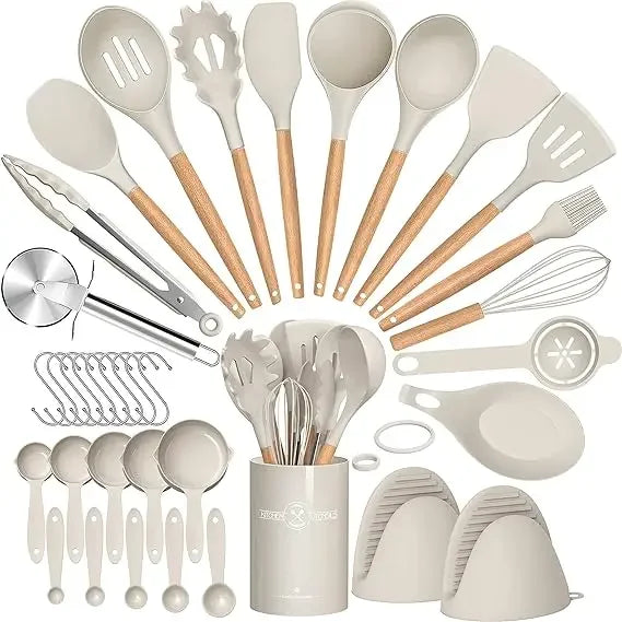 MasterBro 36pcs silicone utensil cooking set with holder