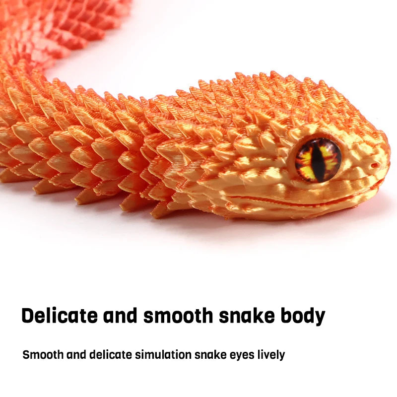 3D Printed Snake Realistic Snake Statue Movable Joint Fidget Toys