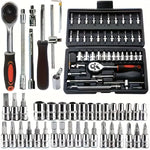 150/46pcs Auto Mechanical Repair Tool Set, Multifunctional with Socket, Wrench And Ratchet Set, Auto Repair, Mechanical Toolkit Brand New Father's Day Gift