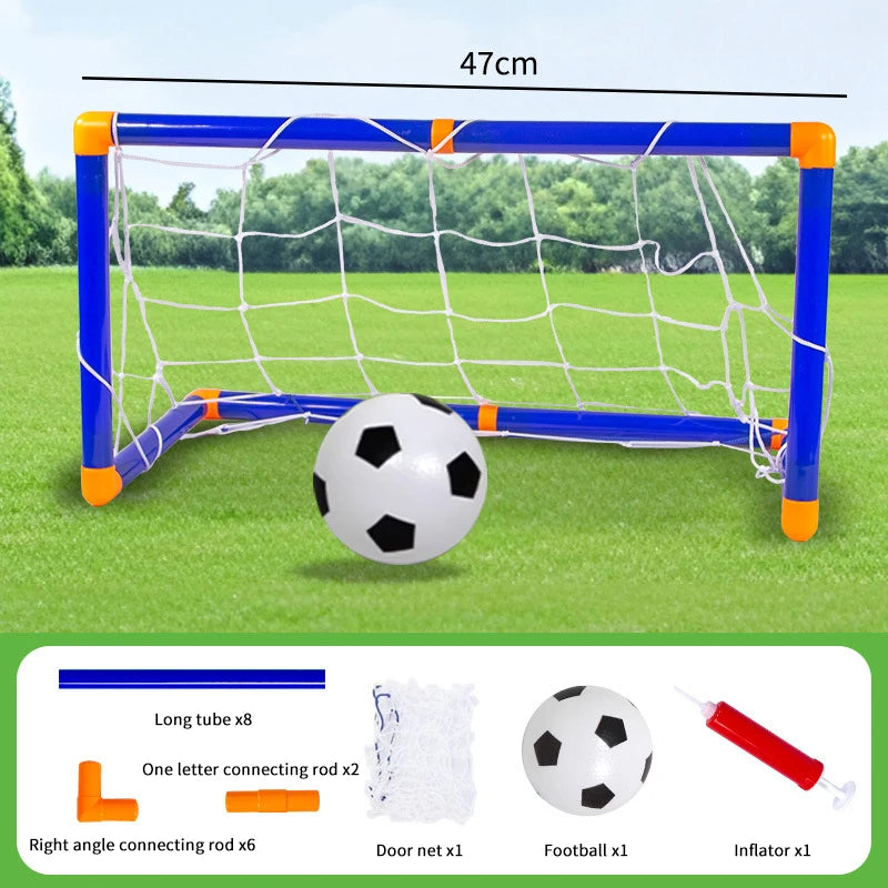 Portable Micro Soccer Goal Set (Net, Pump, Ball Included) Lightweight Indoor/Outdoor Gear For Park & Beach Training 1Set