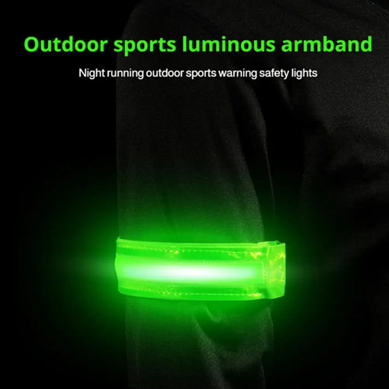 Night Running Armband LED Light Outdoor Sports USB Rechargeable Safety Belt Arm Leg Warning Wristband Cycling Bike Bicycle Light