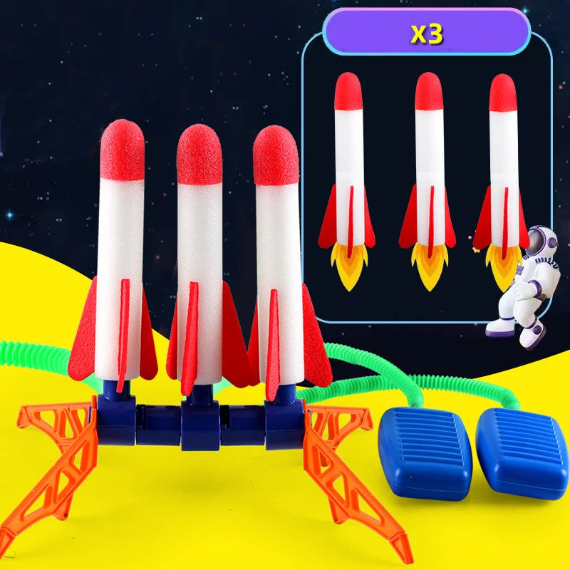 Kids Rocket Launcher Step Pump Power Air Pressed Stomp Outdoor
