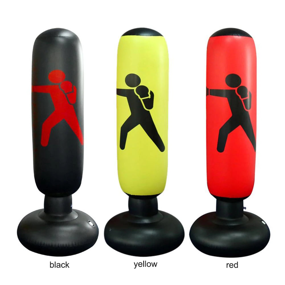 160cm Adults Children Inflatable Boxing Bag Kids Boxing Punch Kicking Sandbag Decompression Fitness Equipment