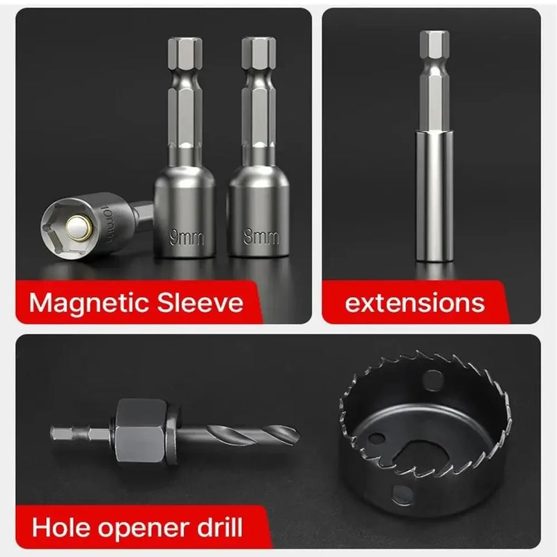 Special Price Father's Day Deal, Screwdriver Drill Bit Set Strong Magnetic Hex Shank Mixed Bits For Impact Driver Electric Drill Wood Metal Repair With Case