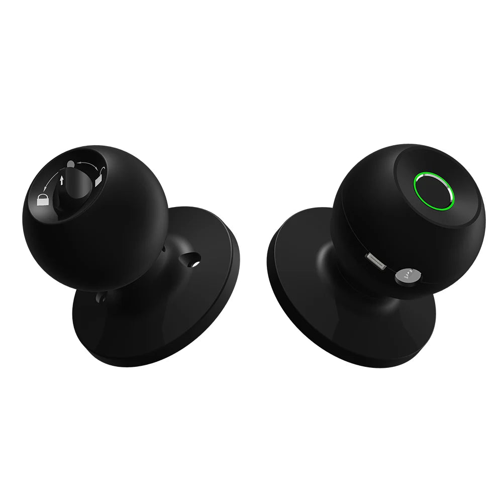 Smart Doorknob Fingerprint, Rechargeable Electronic Door Lock with Keys