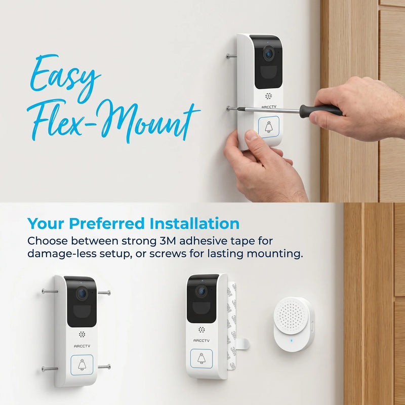 ARCCTV Video Doorbell Camera, 2K Dual-band WiFi