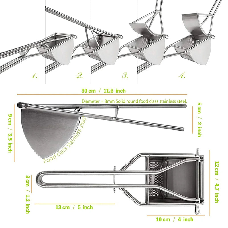 Nawongo Fruit Vegetable Juicer Potato Ricer Stainless Steel Potato Masher Heavy Duty Potato Ricer Masher for Baby Food kitchen items