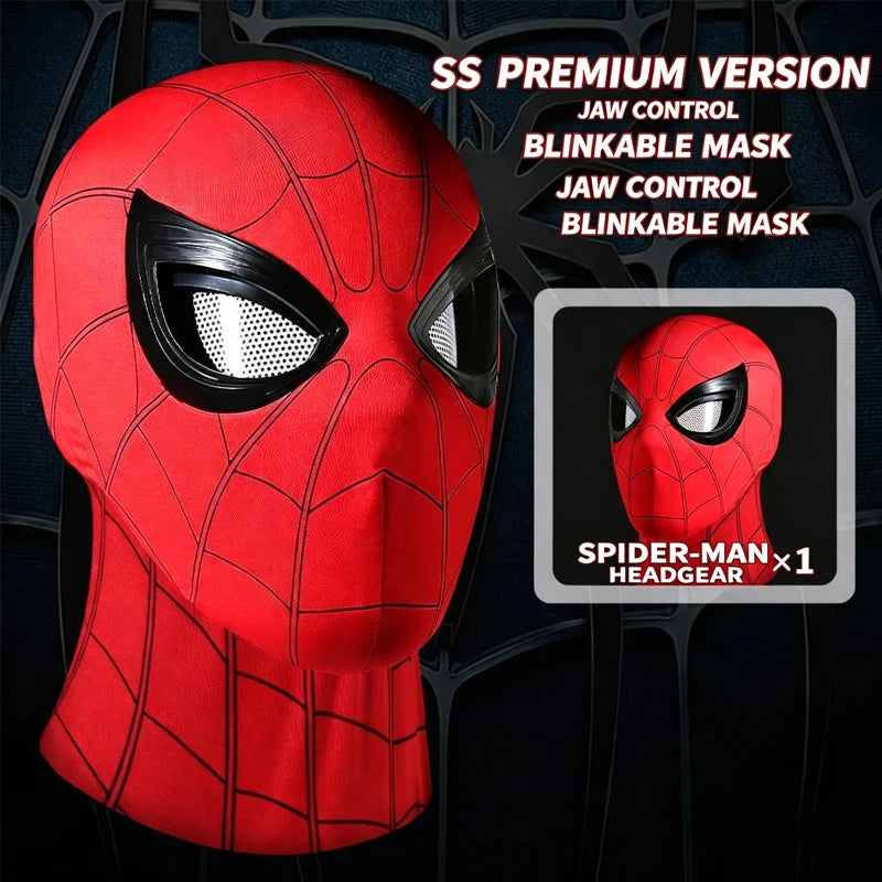 Halloween Spider-Man Mask with Operable Blink Eyes, Chin Control & Superhero Cosplay Headgear – Costume Prop & Gift