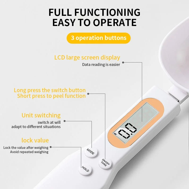 MasterBro Mini Spoon Scale Digital Kitchen Scale Electronic LCD Food Scale 0.1-500g Cooking Flour Milk Coffee Powder Weight Measure Spoon
