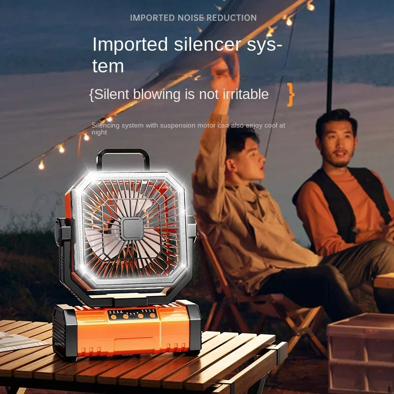 Radiator Fan 20000mAh Battery Camping Fan 4 LED Lantern 8 Speeds Portable Fan