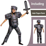Pixel Adventure Role-Play Costume Set for Kids – Game-Inspired Boys' & Girls' Outfit for Holiday Parties, Stage Performances & Christmas Gifts