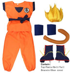 NEW Goku Cosplay Costume for Kids & Adults – Son Goku Super Saiyan Training Suit with Wig, Party Outfit