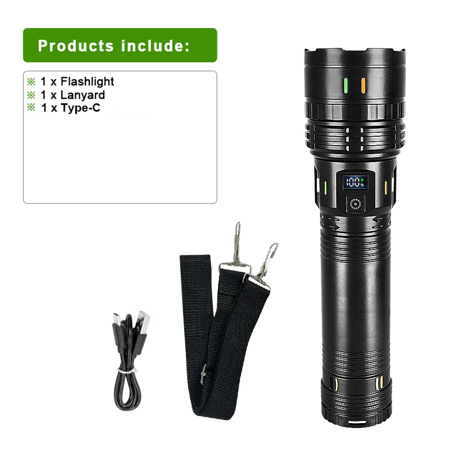 Gondiah Camping 998000000LM Ultra Powerful LED Flashlight, 2000W