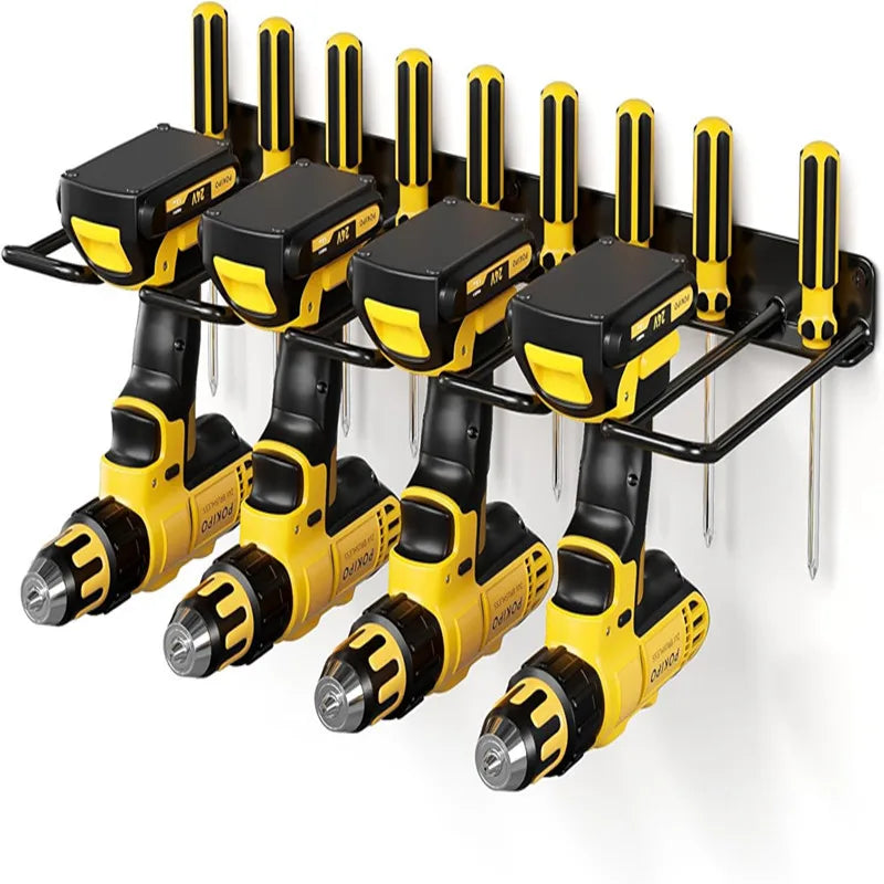 Ishmet Power Tool Organizer Wall Mount Heavy Duty Metal Tool Shelf Cordless Drill Hanger Storage Rack Tool Holder for Workshop Pegboard
