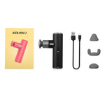 KiCA Mini 2 Fascia Gun 4 Gear Aluminum Portable 3000rpm Deep High Speed 3 Massage Heads Gun for Sport, 195g