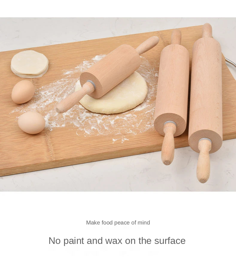 Beccarat Wooden Rolling Pin Professional Dough Roller Non-Stick Rolling Pin for Pasta Dough Pizza Baking Cookies Biscuit Fondant Cake