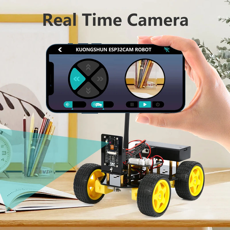 4WD Smart Robot Car ESP32 Camera Wifi Automation Kit