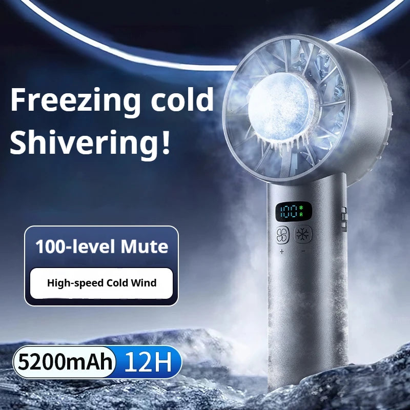 HOMEFISH Ice compress high-speed cooling fan handheld fans USB Rechargeable portable